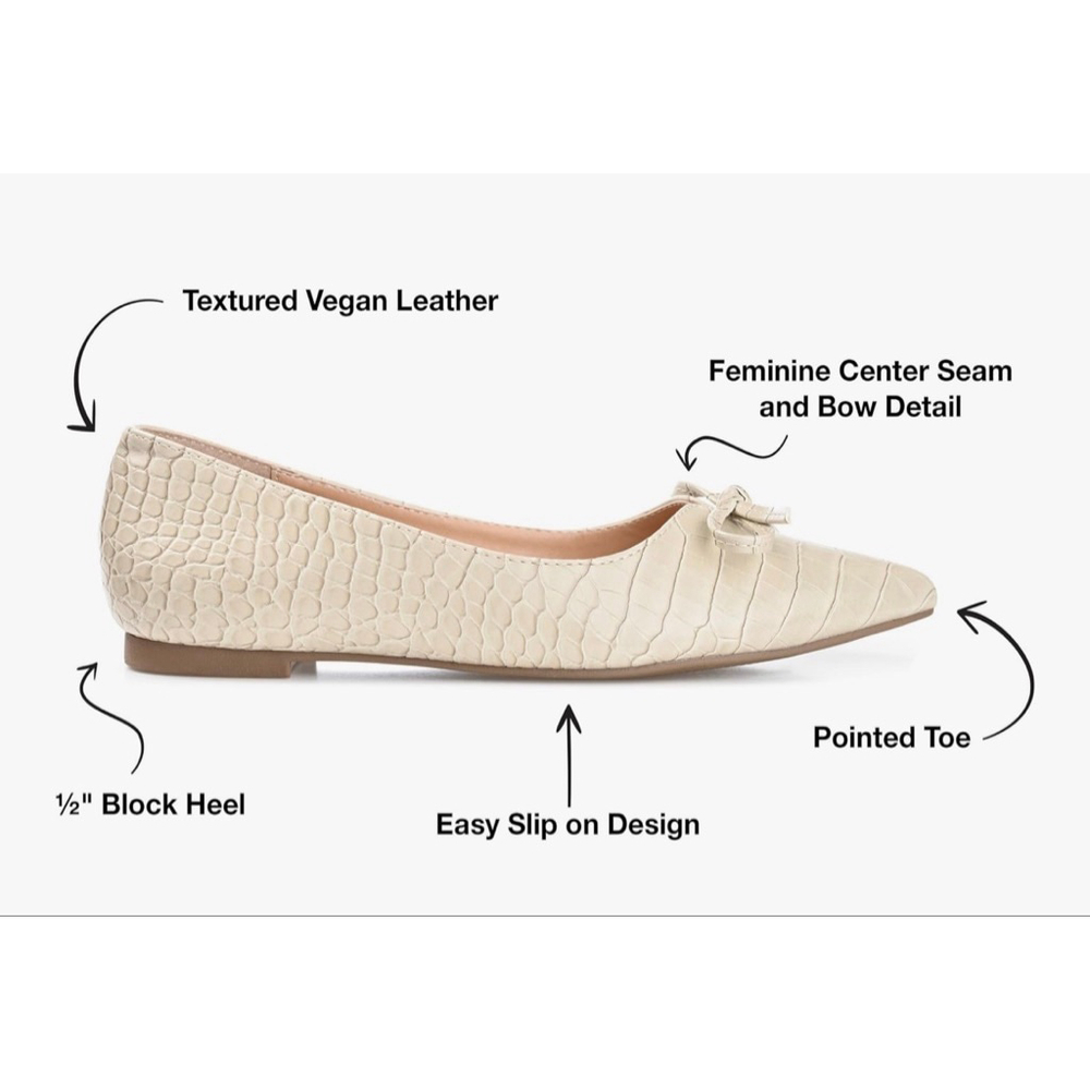NEW Journee Collection Faux Crocodile Devalyn Flat Ballet 9 $80 - Picture 2 of 7